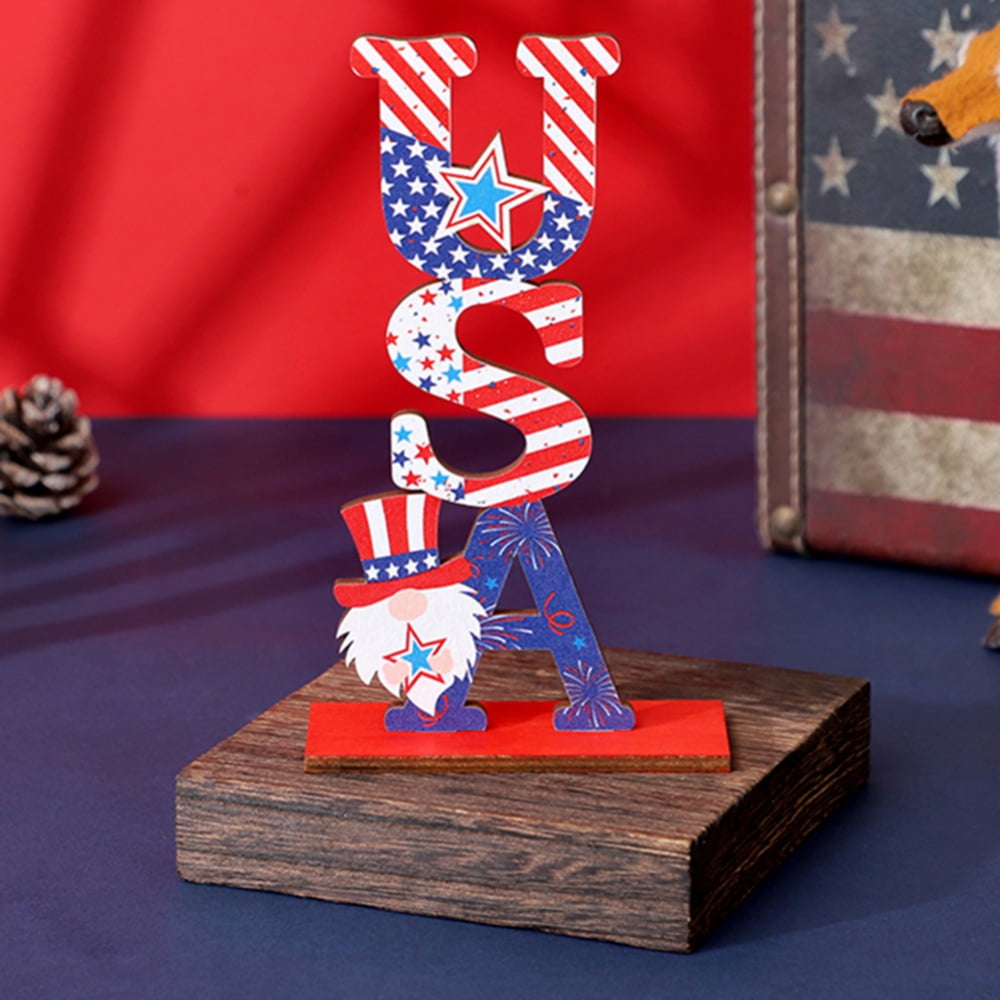 Wooden Patriotic Table Decoration, 4th of July Table Centerpiece ...