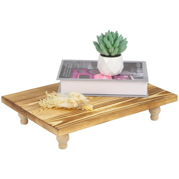 Wood Countertop Riser, Rectangular Wooden Riser Pedestal Stand Display Riser for Home, Bathroom, Plants, Soap