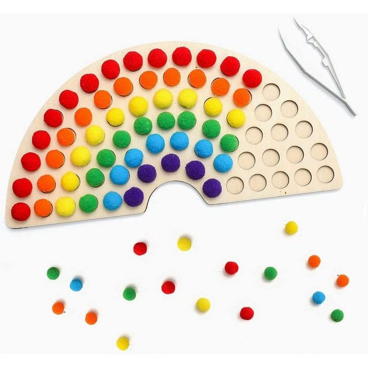 Toddler Rainbow Wooden Montessori Toy Wooden Peg Board Bead Game Children  Stacking Matching Counting Color Sorting Games Gifts - AliExpress