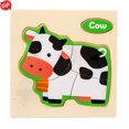 thumbnail image 1 of Wooden Peg Puzzle for Toddlers, Kids' Educational Preschool Peg Puzzle Toy, Cute Cow Theme Vibrant Color Shape Matching Game, Ideal Gift for Boys Girls Ages 1.5-4 Years Old, 1 of 5