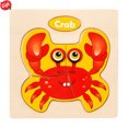 thumbnail image 1 of Wooden Peg Puzzle for Toddlers, Kids' Educational Preschool Peg Puzzle Toy, Cute Crab Theme Vibrant Color Shape Matching Game, Ideal Gift for Boys Girls Ages 1.5-4 Years Old, 1 of 4