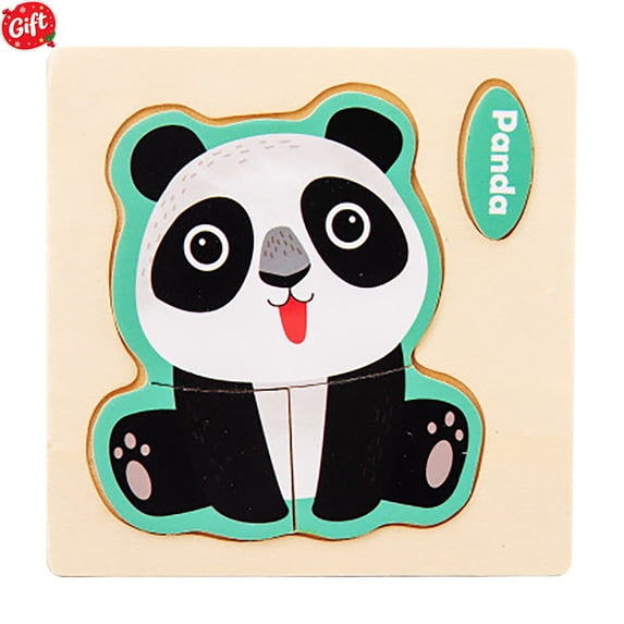 Wooden Peg Puzzle for Toddlers, Kids' Educational Preschool Peg Puzzle Toy, Cute Panda Theme Vibrant Color Shape Matching Game, Ideal Gift for Boys Girls Ages 1.5-4 Years Old