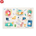 thumbnail image 1 of Wooden Peg Puzzle for Toddlers, Kids' Educational Preschool Peg Puzzle Toy, Multi-Pattern Number Letter Animal Fruit Shape Montessori Early Learning Toy, Ideal Gift for Boys Girls Ages 3+, 1 of 2