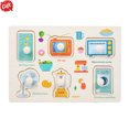 thumbnail image 1 of Wooden Peg Puzzle for Toddlers, Kids' Educational Preschool Peg Puzzle Toy, Multi-Pattern Number Letter Animal Fruit Shape Montessori Early Learning Toy, Ideal Gift for Boys Girls Ages 3+, 1 of 2
