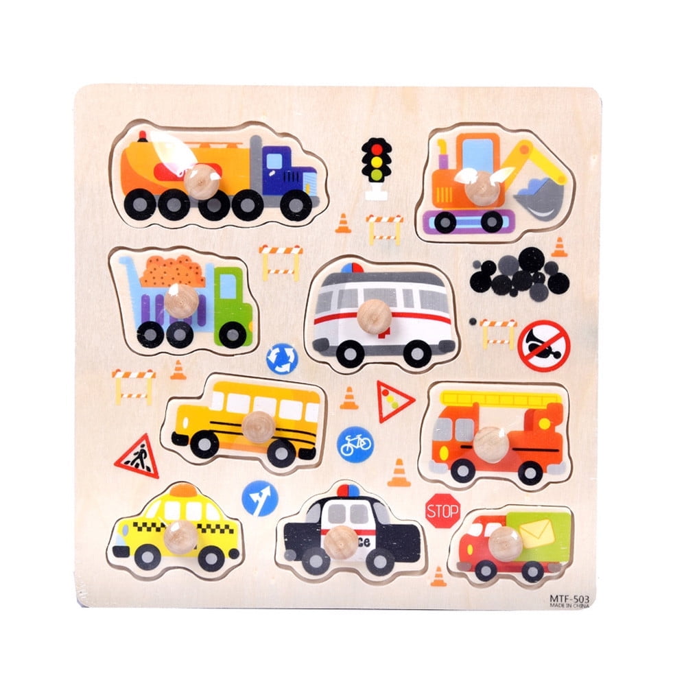 Wooden Peg Puzzles for Toddlers 1 2 3 Years Old, Montessori Educational ...