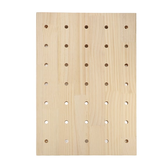 Wooden Pegboard Kit 23.6x15.7 Inches Premium Beech Wood Wall Mounted Organizer Display Panel Rack for Home Storage Decor