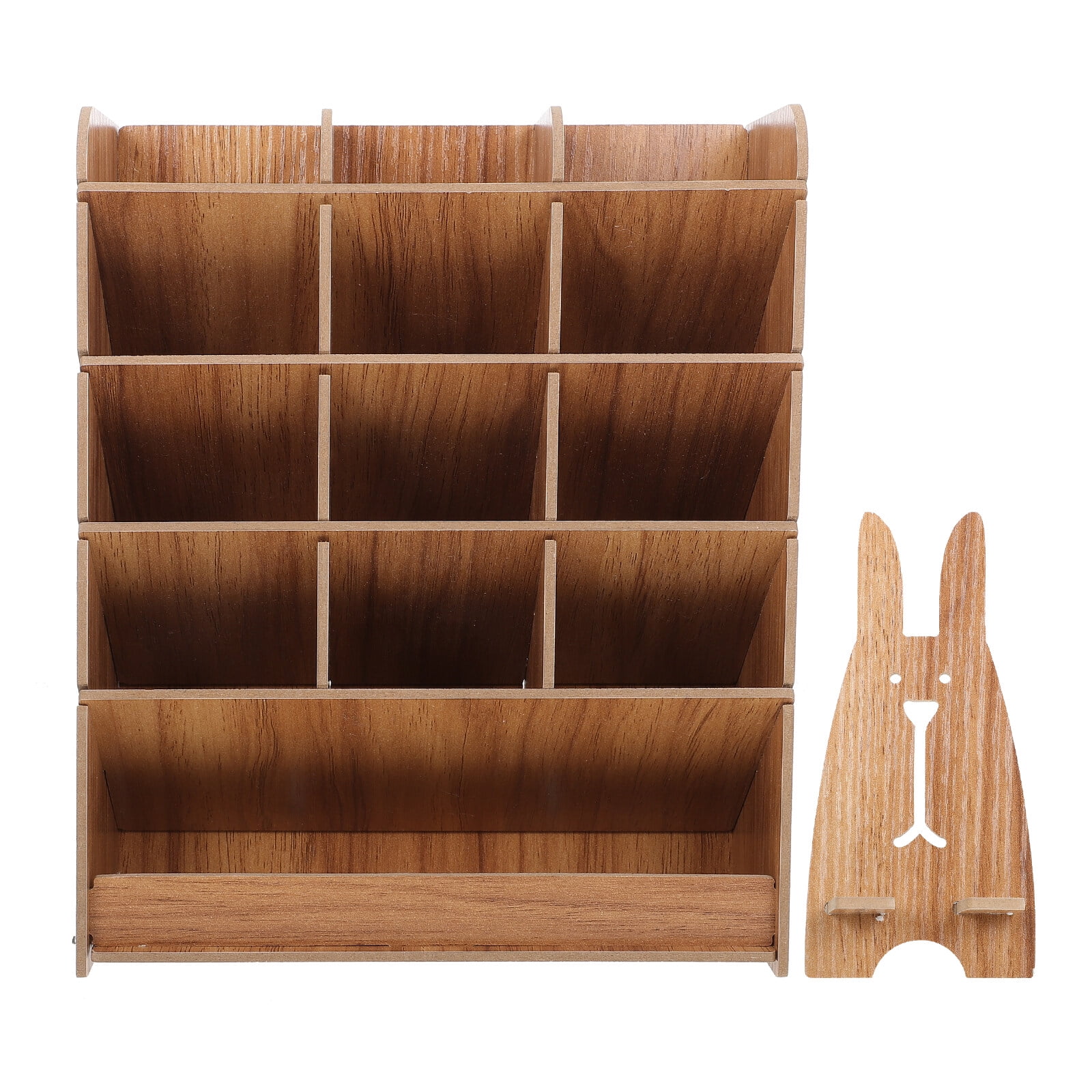 DEEPCRAFF Household Wooden Pen Holder Multi Grid Organizer for Pens Markers and More