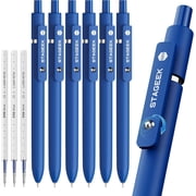 STAGEEK Blue Gel Pens, 6Pcs Quick Dry Blue Ink Pens with 3 Extra Refills, Fine Point Retractable Smooth Writing Pens for Journaling, Office, Note Taking, Nurse Aesthetic (Blue) - rated 4.8 stars from 33 reviews