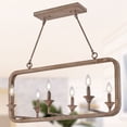 thumbnail image 1 of Wooden Pendant Light Farmhouse Lighting for Dining Room Kitchen Island Bedroom 6 Lights Adjustable Height, 1 of 7
