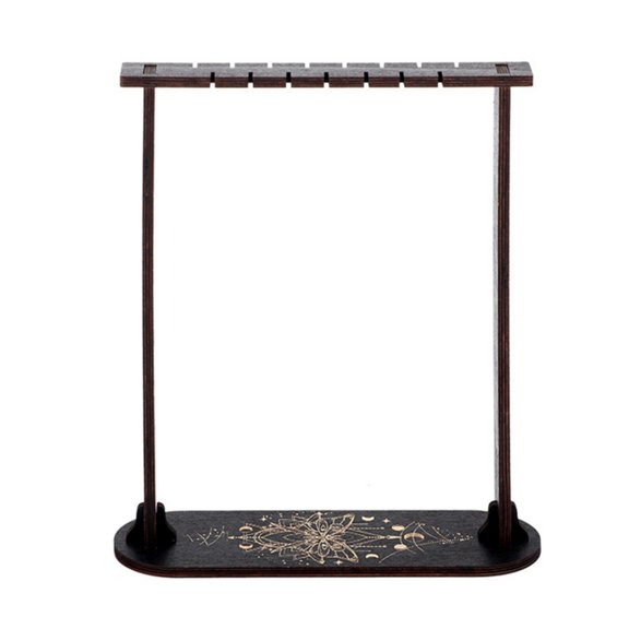 Wooden Pendulum Display Stand Black Crystal Display Shelf for Stones Rocks Crystal Pendulum Holder Witch Ornament Holder Stand for Home Tabletop Necklace Healing Stone Rack