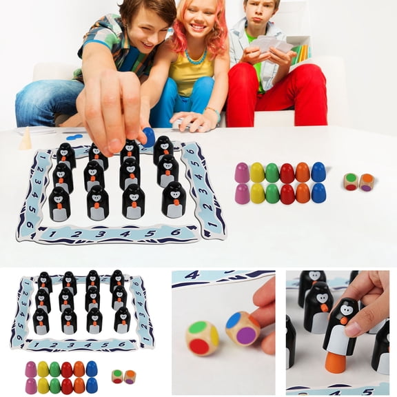 Wooden Penguin Memory Game, Children's Educational Board Toy, Color Matching Skill Building, Brain Teaser Cognitive Development, Social Interaction Activity, Strategic Thinking Puzzle Gift