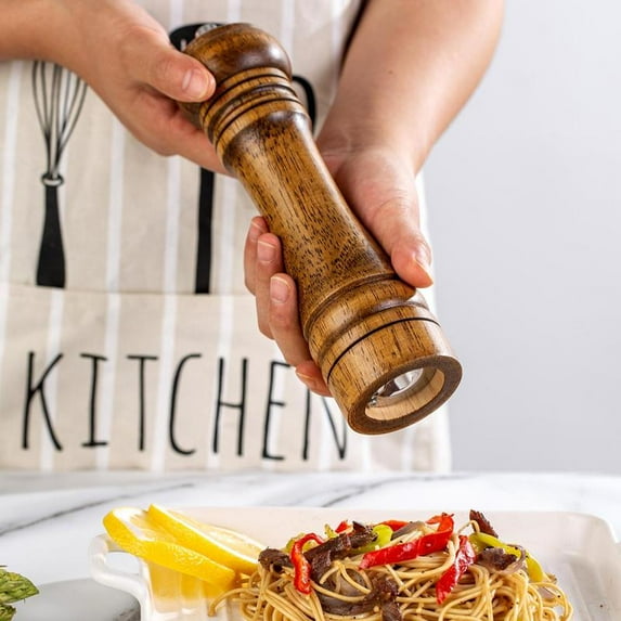 Wooden Pepper Grinder, 1 Count Manual Salt Grinder Seasoning Utensils, Portable Kitchen Accessories for Outdoor Camping BBQ, Kitchen Gadgets