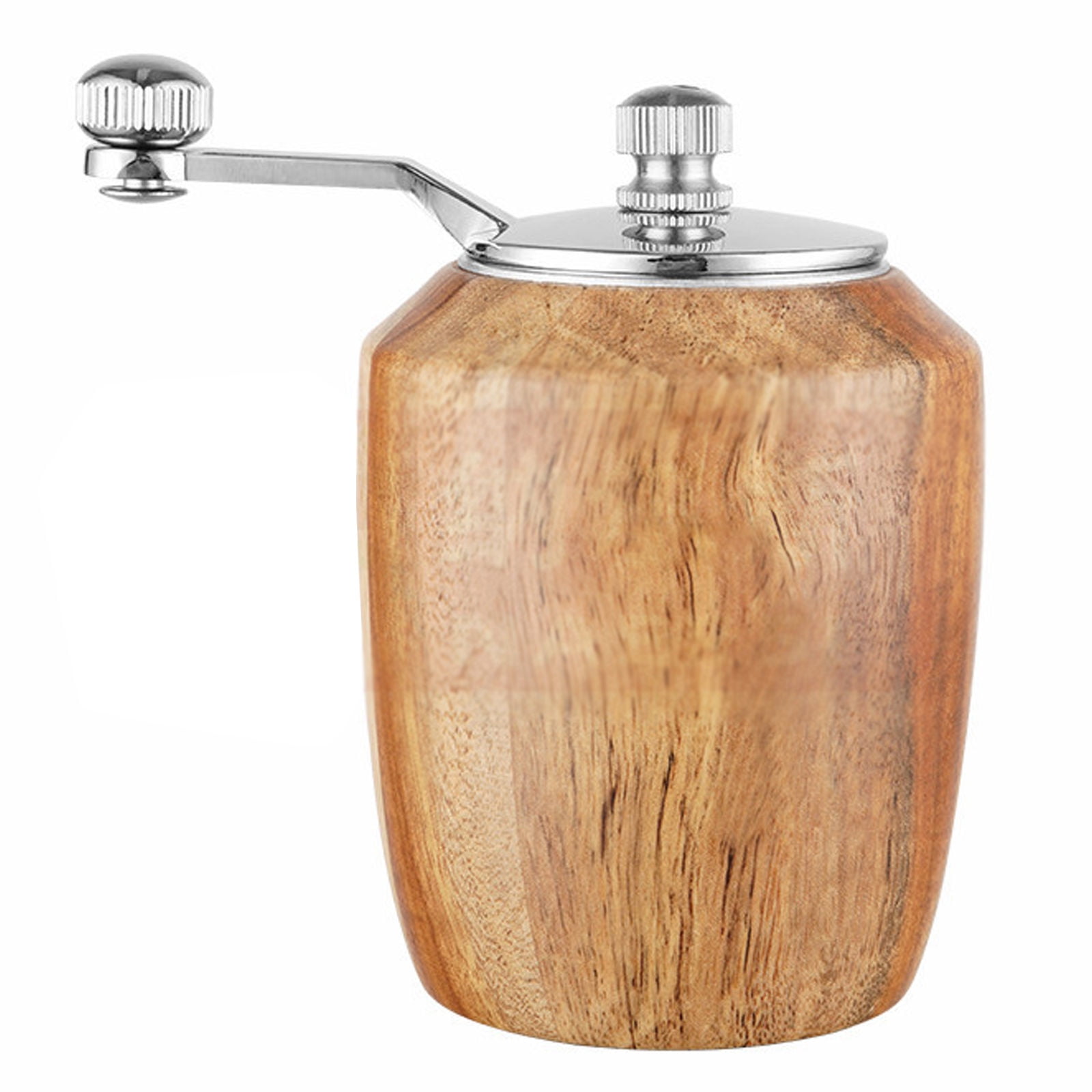 Wooden Pepper Mill Grinder With Metal Crank Handle,Hand Shake Wood Pepper Grinder With Ceramic Core,Refillable,Enjoy Fresh Ground Pepper And Various Spices--primary color