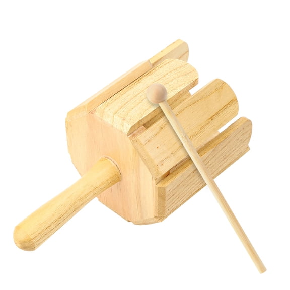 Wooden Percussion Instrument Orff Natural Solid Wood Multi-Sound Blocks Early Learning Educational Musical Instrument with Mallet (10.6 inches / 27.0 cm)