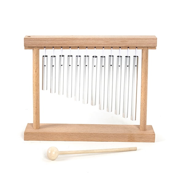 Wooden Percussion Table Chimes Toy With 12 Metal Tones For Musical Exploration And Sensory Development