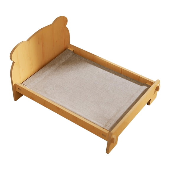 Wooden Pet Bed with Mattress, Wood Frame Sleeping Habitat, Universal Sofa Bed for Cats, Dogs, Rabbits, and Small Animals