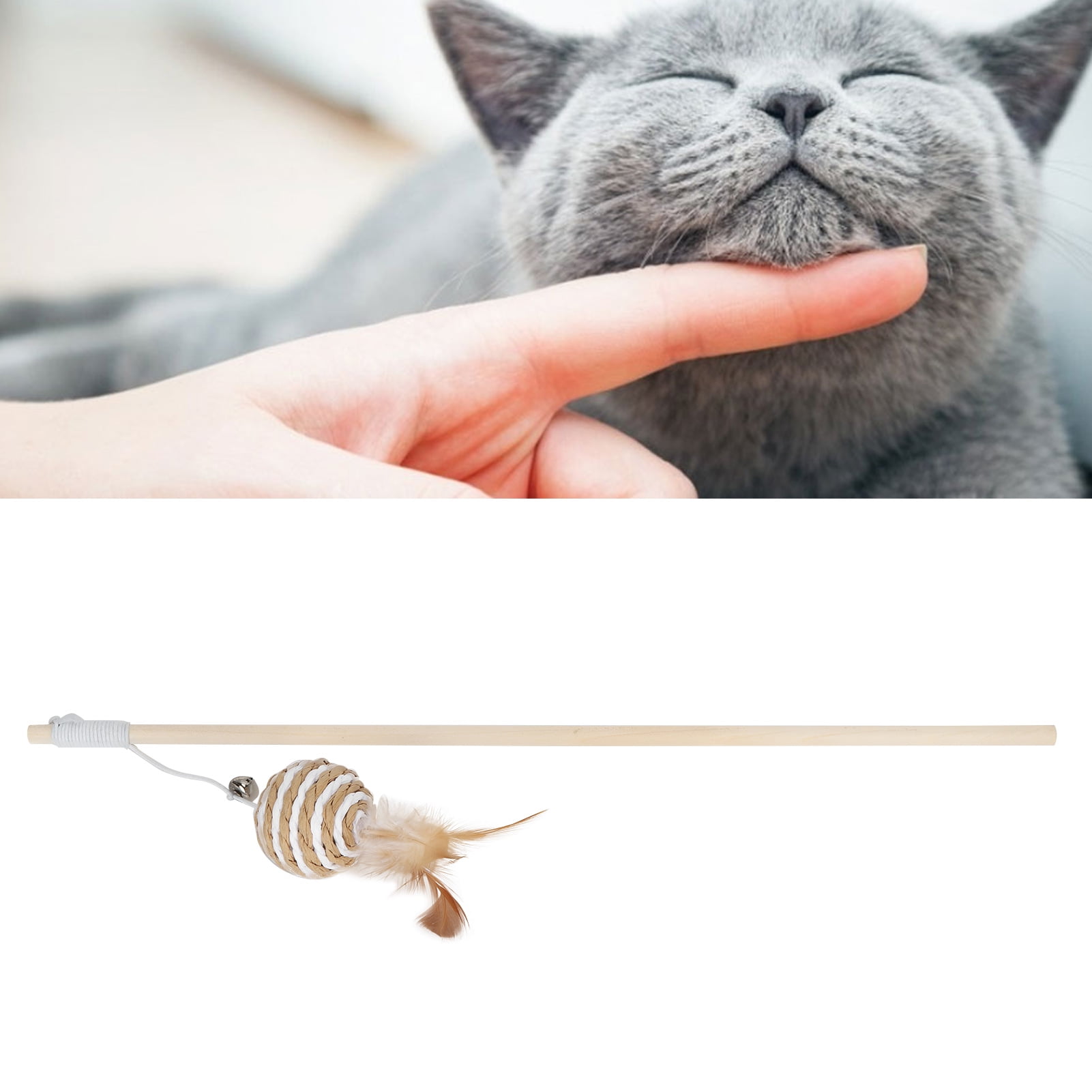 Kattenteaser toverstaf, siliconen verstelbare halsband veer met bel, interactief speelgoed voor binnenkat en kittens (roze Kattenteaser toverstaf, siliconen verstelbare halsband veer met bel, interactief speelgoed voor binnenkat en kittens (roze