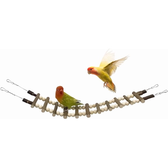 Wooden Pet Climbing Bridge Bird Ladder Toy Hanging for Parrots Hamsters Sugar Gliders
