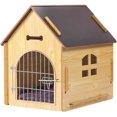Wooden Pet House with Roof for Dogs Indoor and Outdoor Use, Easy