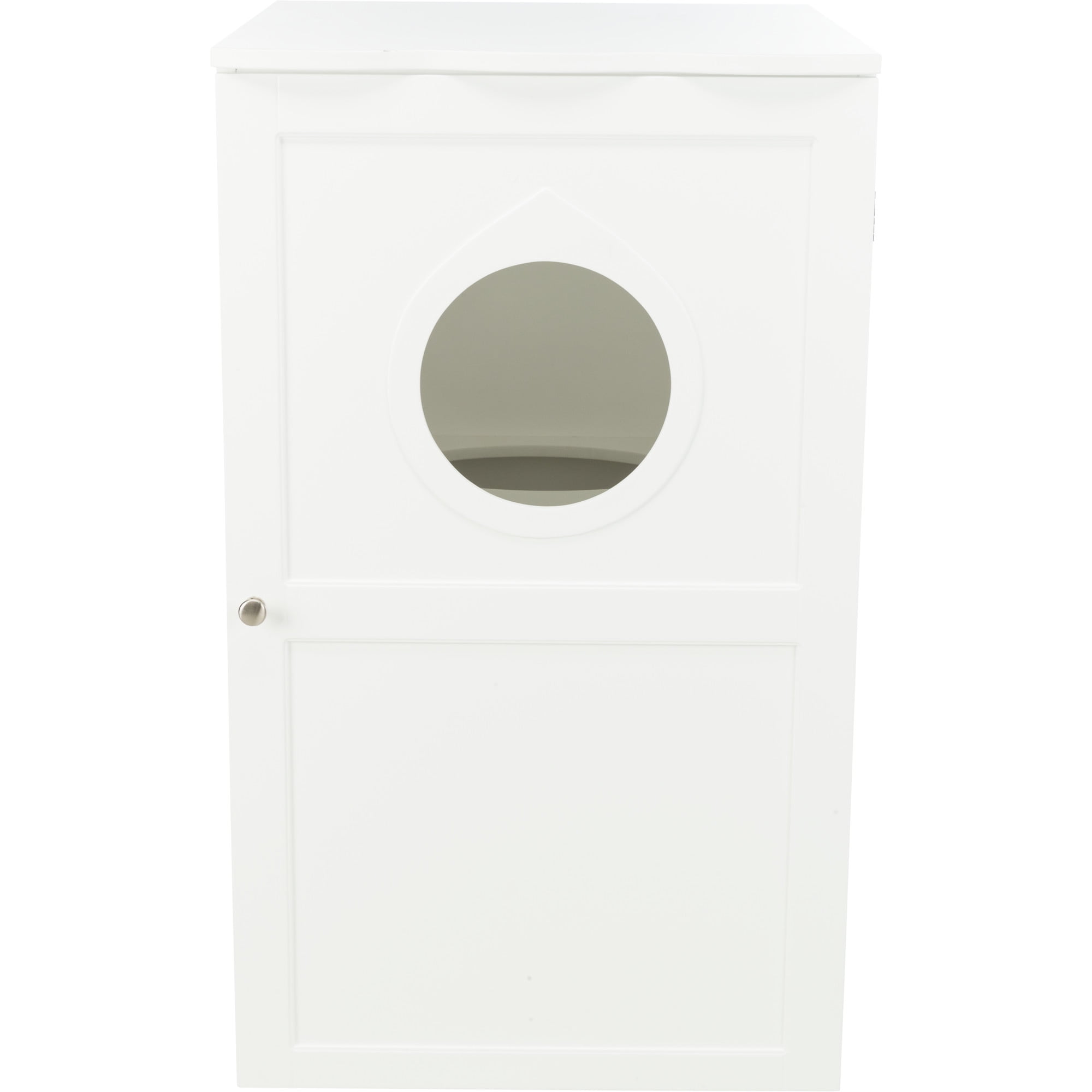 White Wooden 2-Story Cat Litter Box Enclosure
