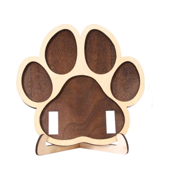 Wooden Pet Memorial Paw Photo Frame 4 Photo Collage Display for Dogs & Cats,Sympathy Gift for Pet Loss,Pet Enthusiast Commemorative Gift