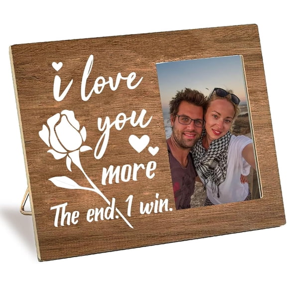 Wooden Photo Frame 4 x 6 Standing Wall Mounted Vintage Rustic Decor Picture Frames with Adjustable Kickstand Lovers Photos Display for Wedding Valentine's Day Christmas KeepsakeMixed Color