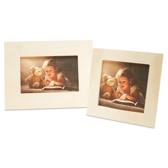 Wooden Photo Frame 8-1/2 inch x 6-1/2 inch, Pack of 5 Unfinished Picture Frames to Paint for DIY Crafts and Rustic Home Decor, by Woodpeckers