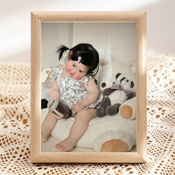 Wooden Photo Frame Wall Hanging Desktop Display, Rustic Home Decor, Easy Insert Change, Horizontal Vertical Versatile, Tabletop Shelf Decor for Living Room Bedroom, Gift for Family Wedding Memories