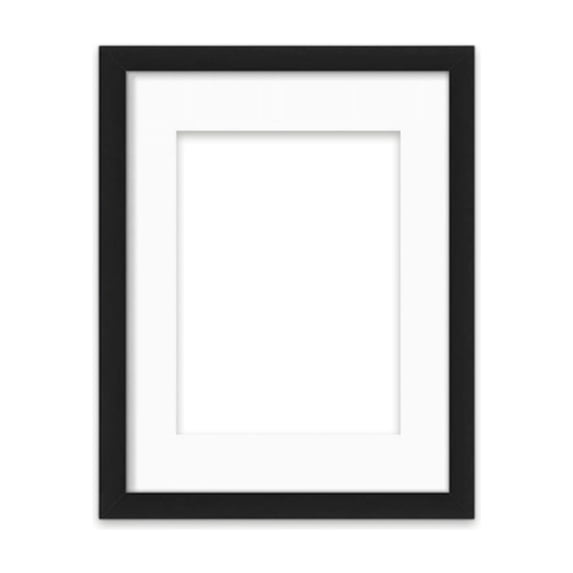 Wooden Photo Frame with Matboard-versatile Wall & Tabletop Display, Sturdy Build for Photos, Includes Optional Prints (1 Frame),Black