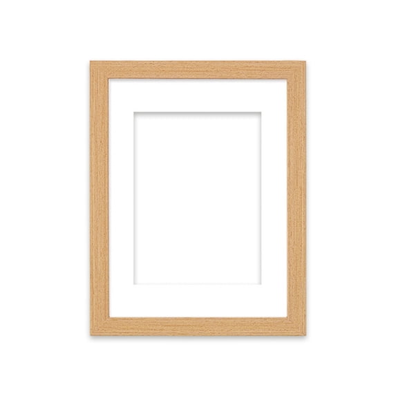Wooden Photo Frame with Matboard-versatile Wall & Tabletop Display, Sturdy Build for Photos, Includes Optional Prints (1 Frame),Khaki