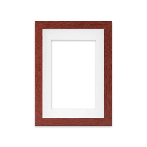 Wooden Photo Frame with Matboard-versatile Wall & Tabletop Display, Sturdy Build for Photos, Includes Optional Prints (1 Frame),Wine