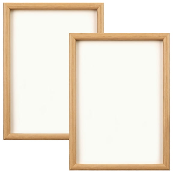 Wooden Photo Frames, A4 Size, 8.3 x 11.7 in, Clear Glass, Rounded Edges, Desk and Room Decoration, 2 Pcs