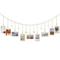 thumbnail image 1 of Wooden Photo String With 9 Clips, Solid Wood Beaded Photo Display Organizer For Wall, Multipurpose Photo Holder And Valentine's Day Gift, 1 of 6