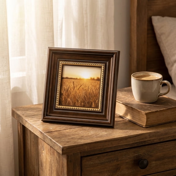 Wooden Picture Frame, Modern Photo Frame Storage Display Stand Sturdy Wood Structure Clean Outline, Elegant Art Showcase Holder for Bedroom Living Room Office