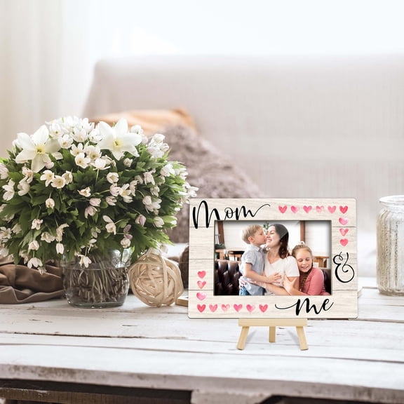 Wooden Picture Frame Photo Display Stand Desk Decor Mom Gift Frame Home Office Tabletop Memory Holder For Birthday Mother Day Living Room Desk Display