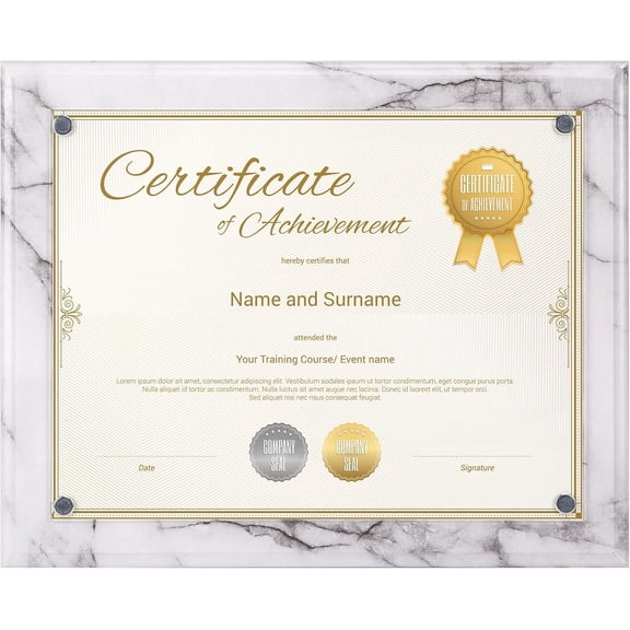 Wooden Picture Frames 8.5 x 11 Marble Color Design, Certificate Award Document Plaque Wall Mounted Display, Single