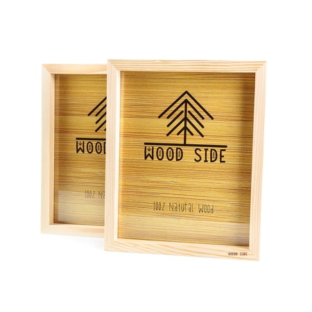 Wooden Picture frames 5x7 Inch - with Real Glass - Set of 2 - Eco Unfinished Wood - Thick Borders - Natural Wood Color for Table Top Display and Wall Mounting Photo Frame