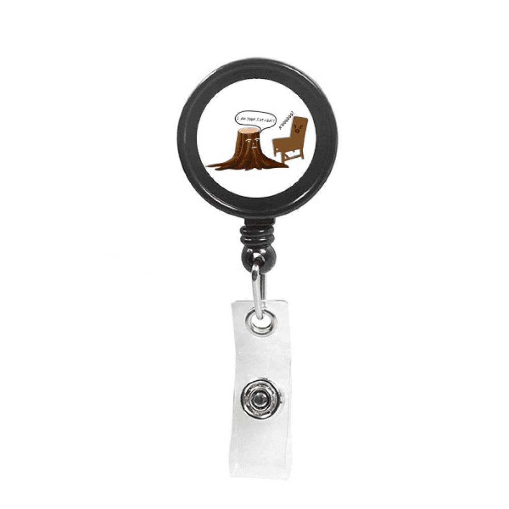 Wooden Pier Chair Furniture Father Retractable Keychain Badge Holder ID Badge