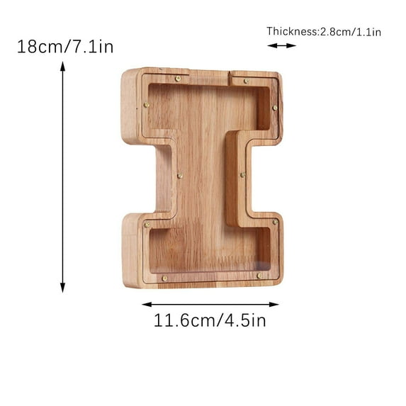 Wooden Piggy Bank,Cute Money Bank,Letter Coin Bank,Wooden Letter Piggy Bank,Alphabet Money Bank with Initia,Personalized Wooden Name Money Box Wooden Deposit Box Twenty Six English Letters