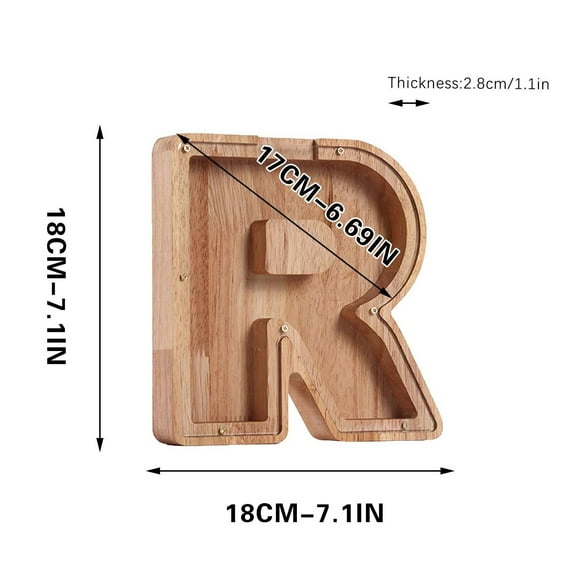 Wooden Piggy Bank,Cute Money Bank,Letter Coin Bank,Wooden Letter Piggy Bank,Alphabet Money Bank with Initia,Personalized Wooden Name Money Box Wooden Deposit Box Twenty Six English Letters
