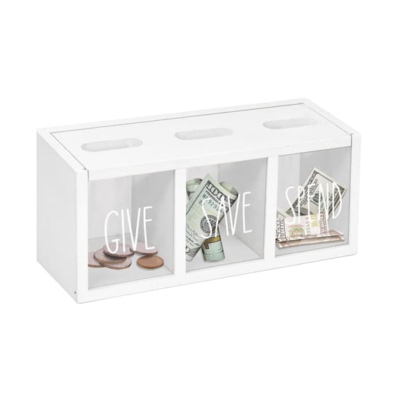 Wooden Piggy Bank for Kids,Box Boys & Girls Banks Jar Box for Bills and Coins,Visualized Money Saving Box for Adults,Teach Children About Giving & Saving Money Piggy Box for Childrens X3J7