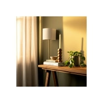 Wooden Pillar Candle Holder - Handcrafted Mango Wood & Iron - Modern Rustic Taper Candle Stand for Home & Office Decor - Casual Style Accent Piece - 8" Brown