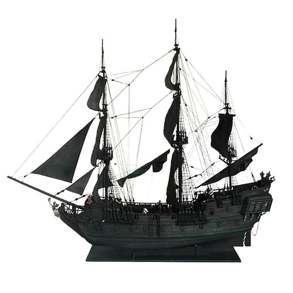 Wooden Pirate Ship Model Kit, 1/50 Scale DIY Sailing Ship Assembly Model with Hand-Sewn Sails, Large Display Boat, Detailed Wooden Ship Building Kit for Enthusiast Collectors