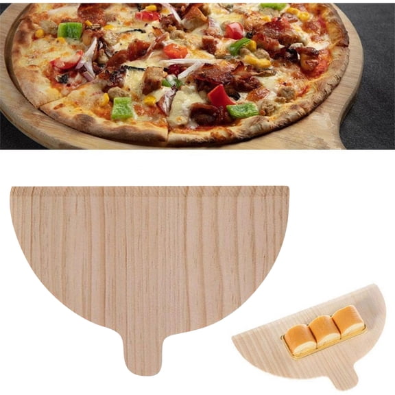 Wooden Pizza Peel For Baking And Kitchen Use With Semi Design Ideal For Home Or Commercial Bakeware
