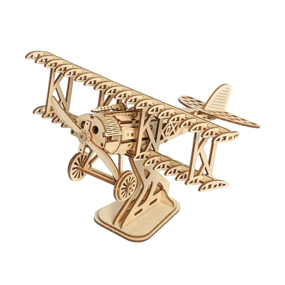 Wooden Plane Assemble Airplanes Model Toy Wood Puzzles Construction set for Kid School Craft Decors Projects