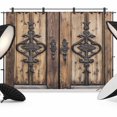 thumbnail image 1 of Wooden Plank Backdrop for Photography,Fabric Photo Background Backdrop,Rustic Farmhouse Brown Black Barn Door Photo Booth Background for Portrait Photoshoot Video Wedding Decoration Banner 8x6ft, 1 of 9