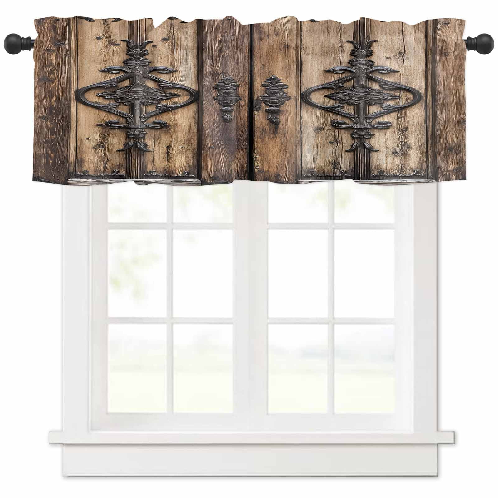 Wooden Plank Valances for Windows Farmhouse Kitchen Curtains Valances ...