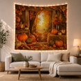 thumbnail image 1 of Wooden Planks Weathered with Structure Resembles Doorway, Cozy Farmhouse for Farmhouse Decor Lovers, Wall Decor, Halloween Gift, Tapestry Wall Hanging for Dorm and Living Room, 1 of 7