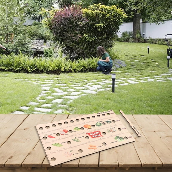 Wooden Plant Ruler with Holes Multifunction Gardening Tools Spacing Measurement Smile Home