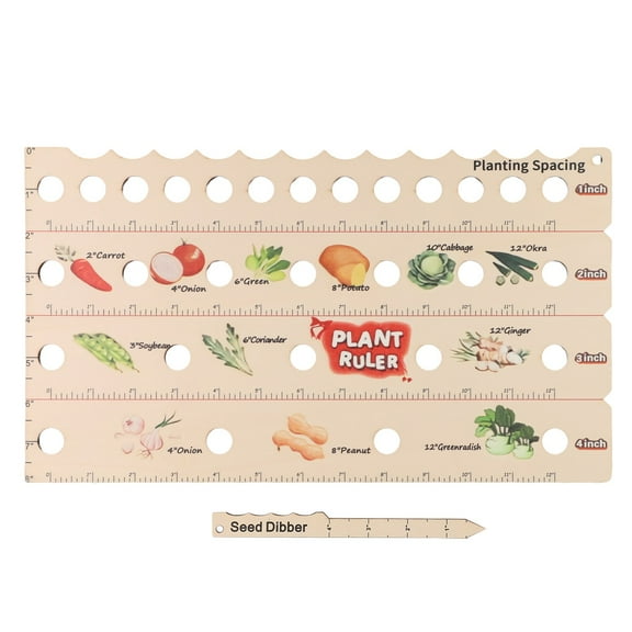 Wooden Plant Ruler with Holes Multifunction Gardening Tools Spacing Measurement